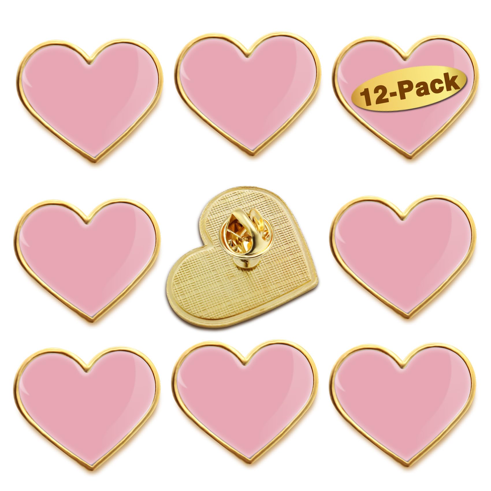 12/25/50/100Pcs Multicolor Heart Love Lapel Pins Bulk - Metal Heart Health Brooch Badge For Men Women Clothes Bags Hats