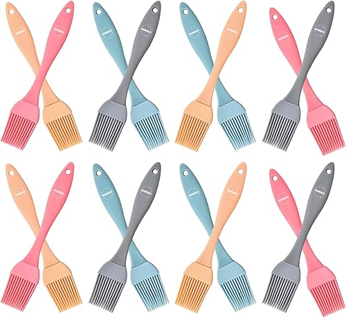 16 piezas de cepillo de silicona para pastelería - Cepillo de cocina para salsa de aceite, adobos de mantequilla, cepillos de alimentos para