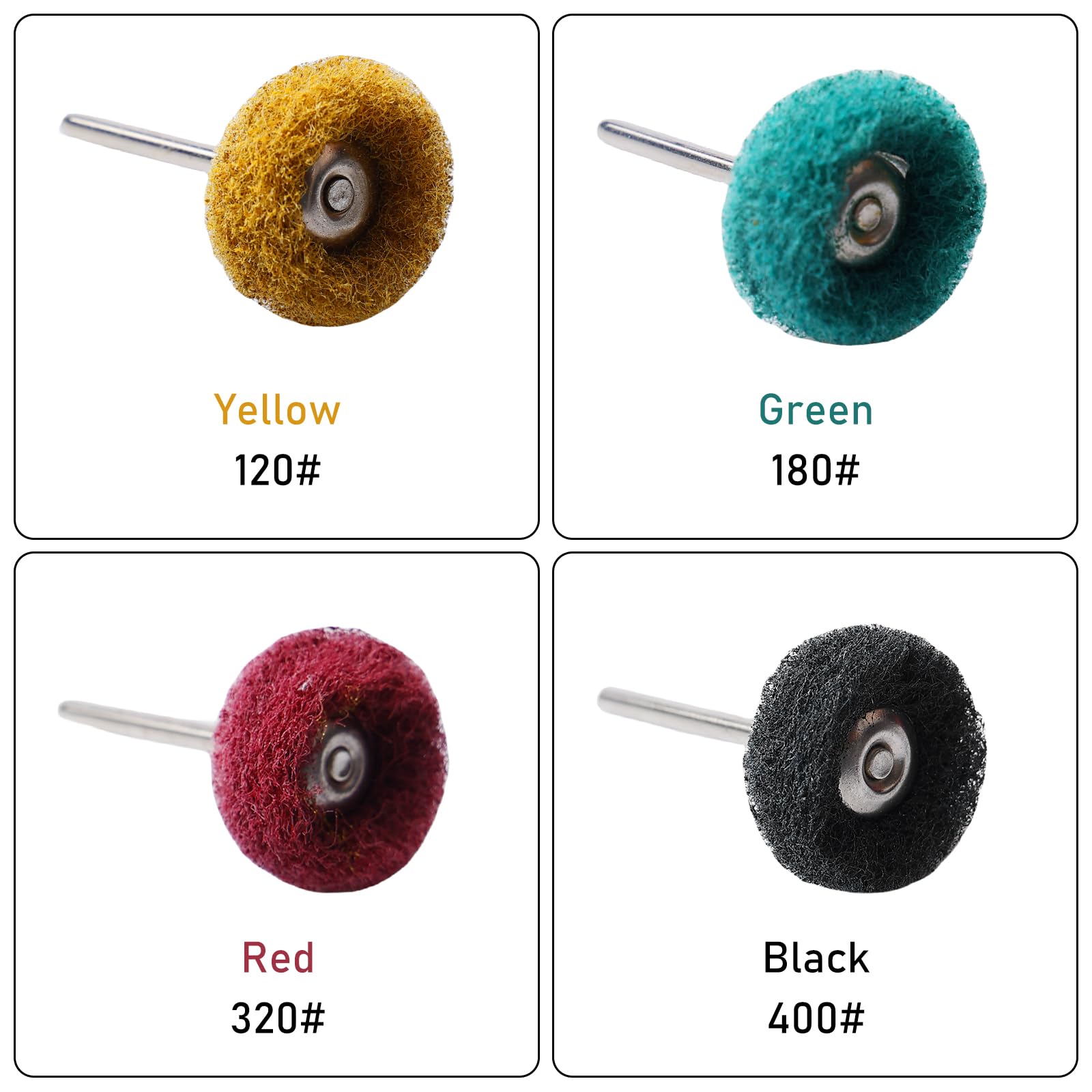 Set 100 dischi abrasivi 25 mm per Dremel, fusto 3 mm, mini ruote abrasive