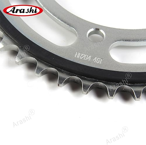 Miniatura 5 de Arashi Piñón trasero 46T para Yamaha FZ6 FZ600 FZ-6R FZ6R 2009-2017 XJ6 XJ600 2009-2015 SP  XJ6 ABS 2009-2015 piezas de motocicleta 520 Pitch Rubber