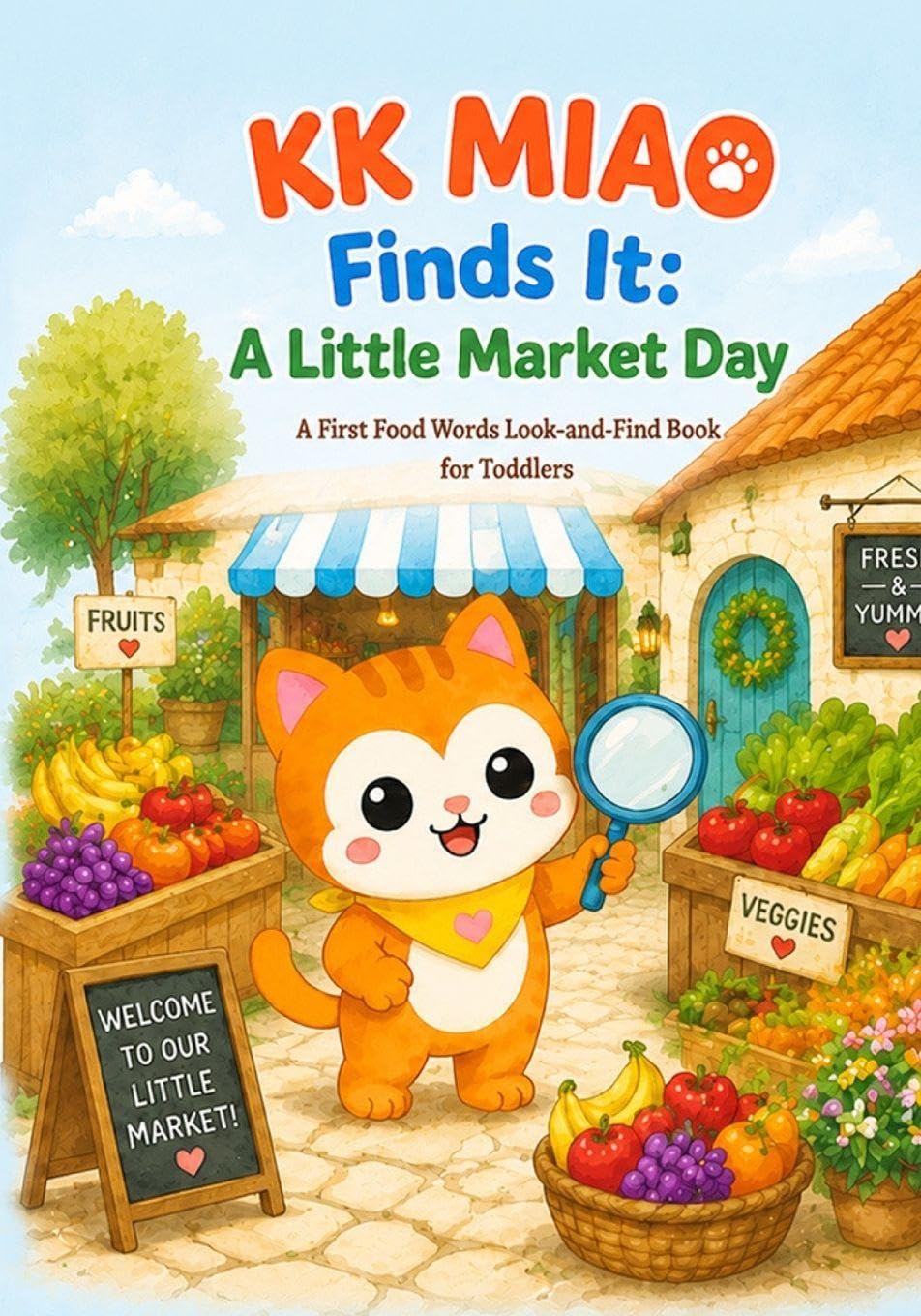 KK MIAO Finds It: A Little Market Day: A First Food Words Look-and-Find Book for Toddlers: 4 (KK MIAO Books)