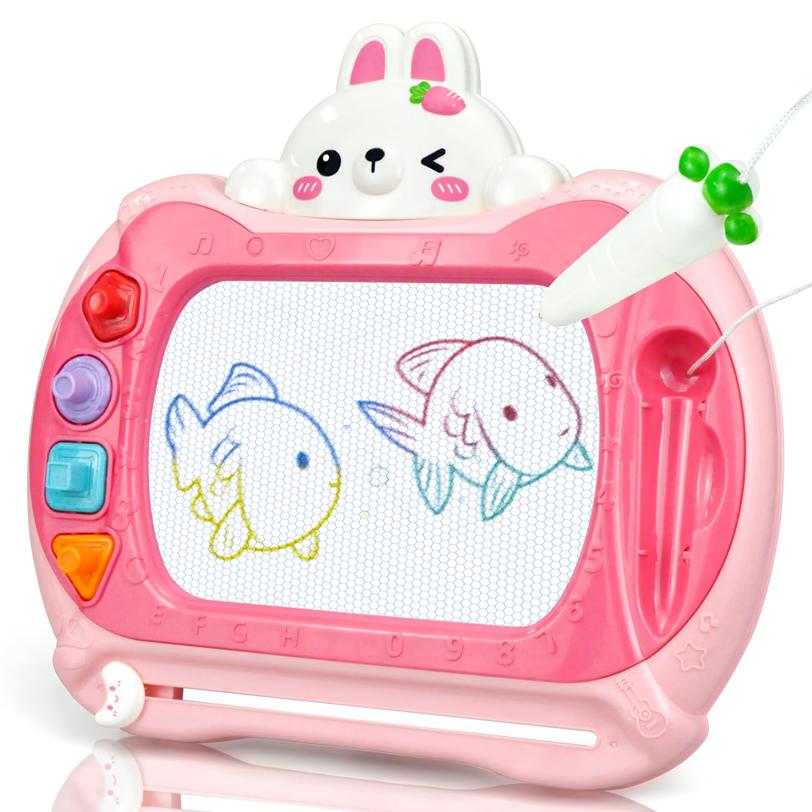 Writing Board for Kids Age 1-6 Magnetic Drawing Board for 2 3 4 5 Year Old Erasable Doodle Sketching Board Baby Sensory Toys Gifts for Boys Girls Drawing Board for Toddlers 1-3