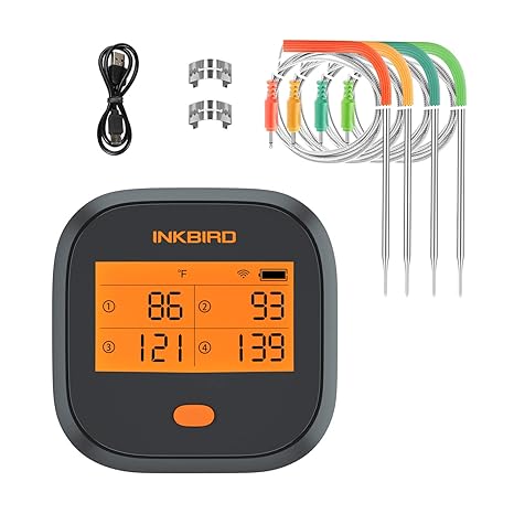Review Inkbird WiFi Meat Thermometer, Wireless Grill BBQ Thermometer with Calibration, 4 Colored Probes, LCD Screen, Remote Monitor Digital Cooking Food Oven Thermometer Review Inkbird WiFi Meat Thermometer, Wireless Grill BBQ Thermometer with Calibration, 4 Colored Probes, LCD Screen, Remote Monitor Digital Cooking Food Oven Thermometer