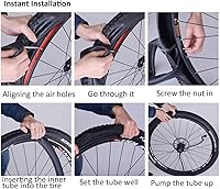 Vista 6 de 2-Pack 700x3543C Road Bike Inner Tubes with Tire Levers and Rim Strips, Bicycle Tube Compatible with 700x35C 700x38C 700x40C 700Cx43C Bicycle Tyre