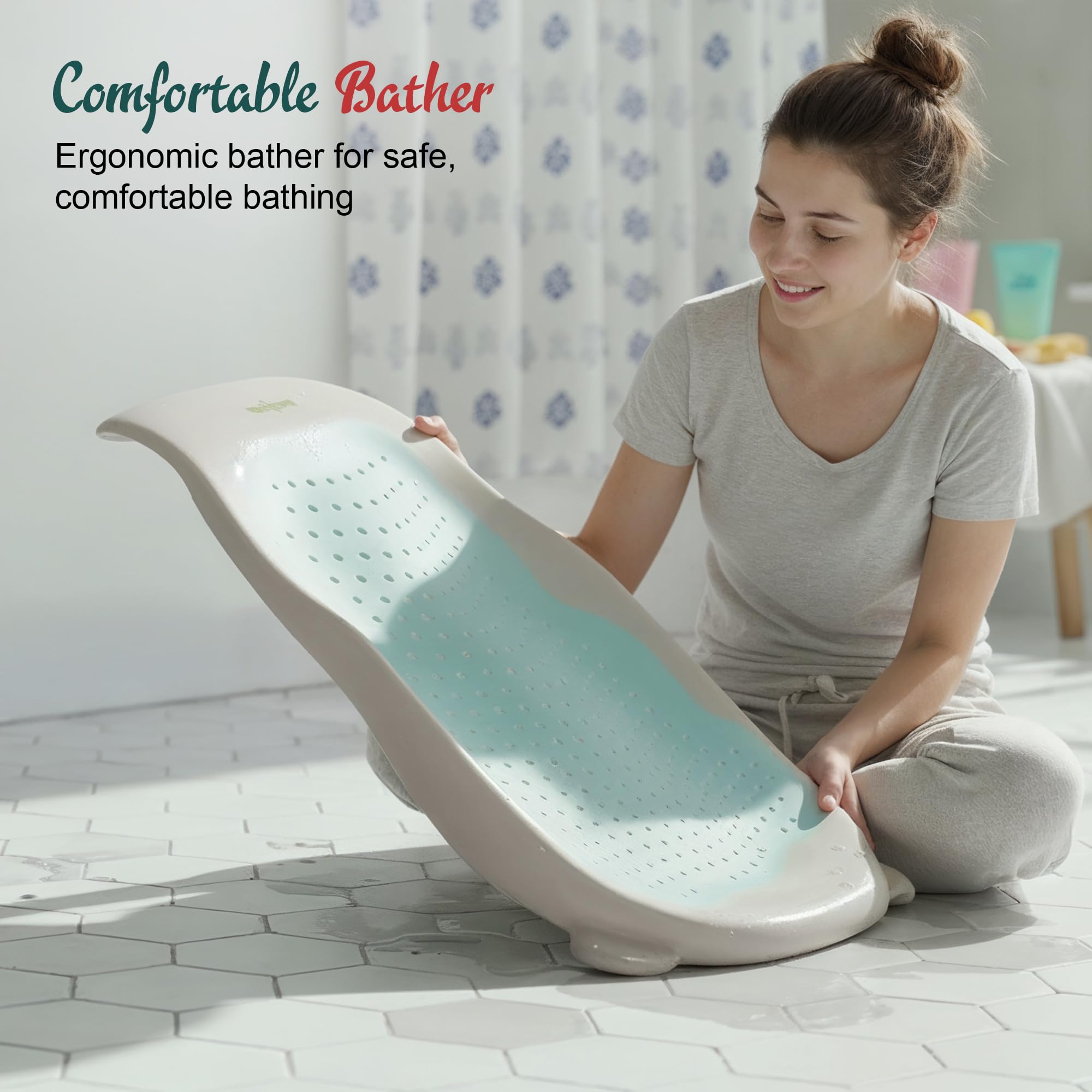 Baybee lora 2 in 1 Baby Bath Tub Seat for Kids | Portable Bathing Tub for Babies with Soap Tray | Anti Slip Baby Plastic Bath Chair | Multi-Purpose Bathtub for Baby Bather for 0 to 5 Years (Green) - Image 5 thumbnail
