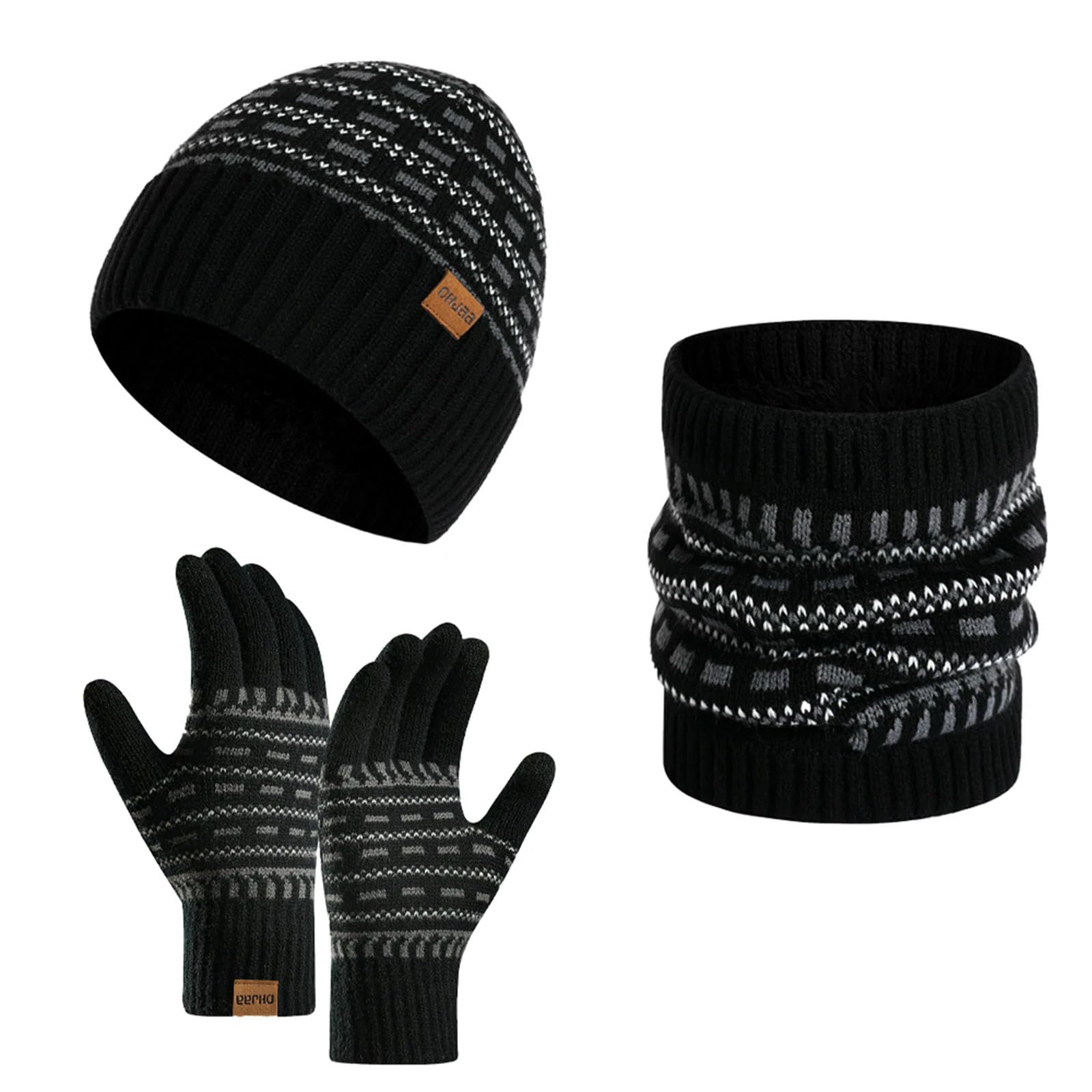 Schal Mütze Handschuh Set Winter Beanie Hut Schal Touchsbildschirm Handschuhe Warmer Hut Im Freien Sport 3 Stück Für Männer Frauen
