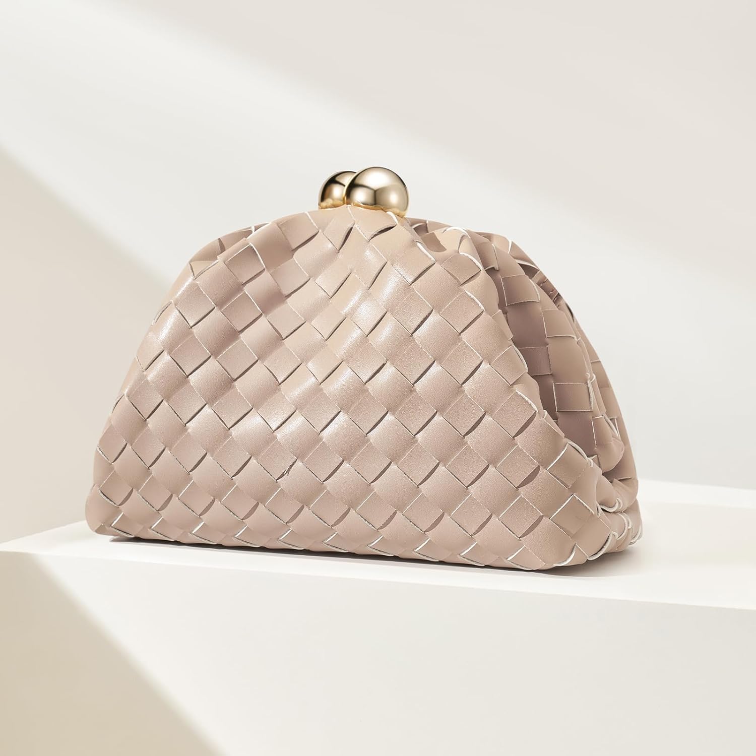 CHUNLI Dressy Woven Clutch Purses for Women Evening Wedding Formal Occasion,Dumpling Crossbody Shoulder Handbags for Women - Image 5