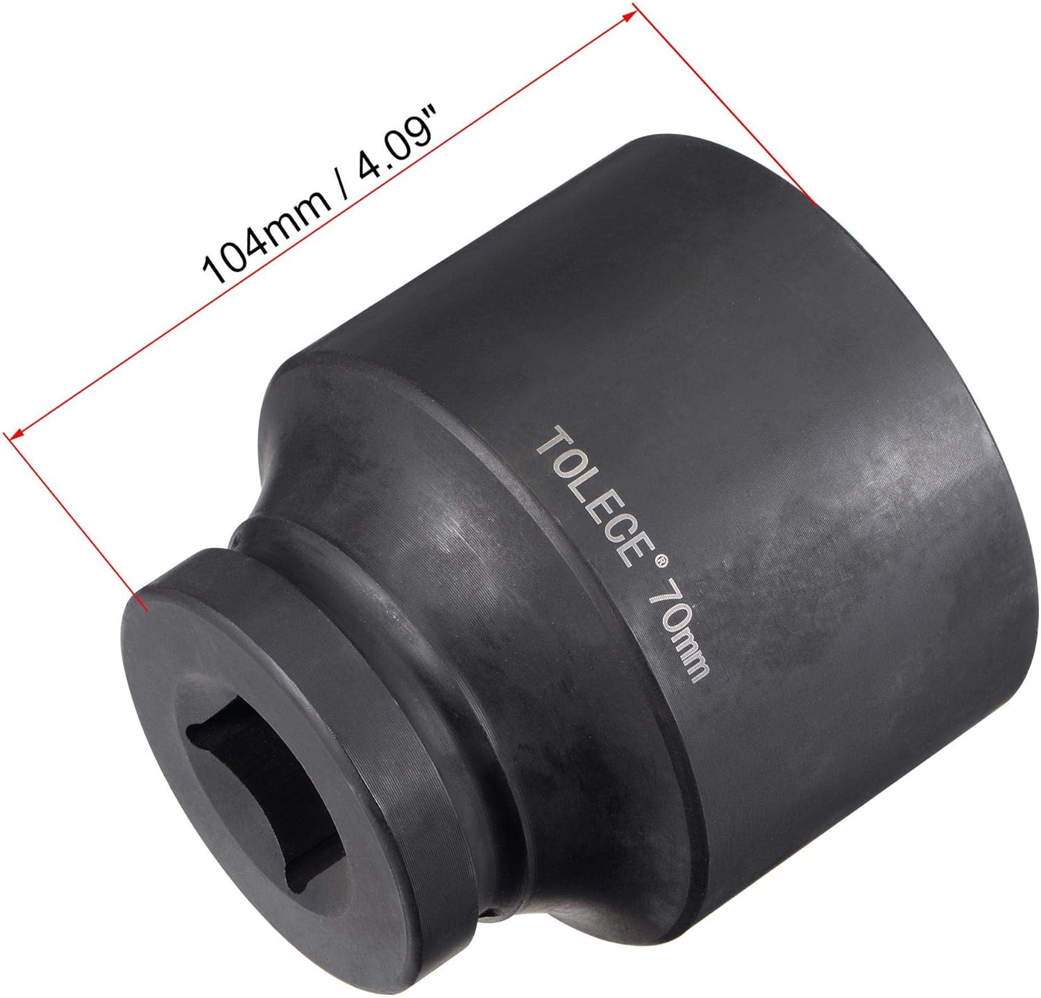 uxcell 1-Inch Drive 70mm 12-Point Impact Socket, CR-MO Steel 104mm Length, Standard Metric Sizes