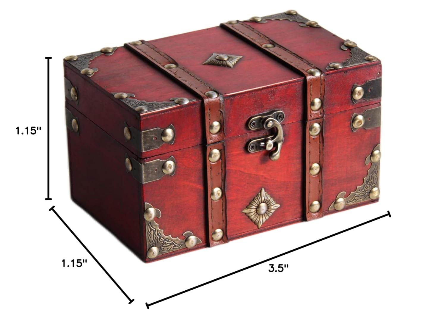 6PCS Wax Seal Sealing Stamp Wooden Gift Box Set Removable Brass Head + 2 Wood Handle + Wood and Leather Treasure Chest Box