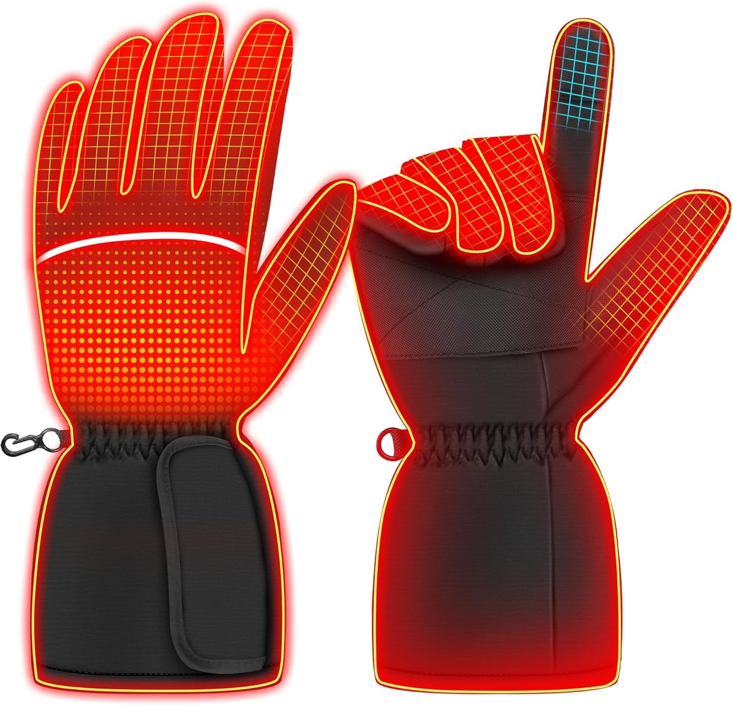 Heated Gloves,Heated Gloves for Men Women,Touchscreen Waterproof Heating Gloves for Motorcycle, Cycling, Fishing,Hiking,Snowboarding Outdoor Winter Sport