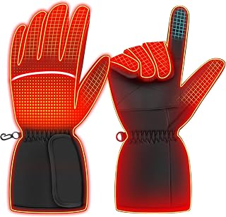 Heated Gloves,Heated Gloves for Men Women,Touchscreen Waterproof Heating Gloves for Motorcycle, Cycling, Fishing,Hiking,Snowboarding Outdoor Winter Sport