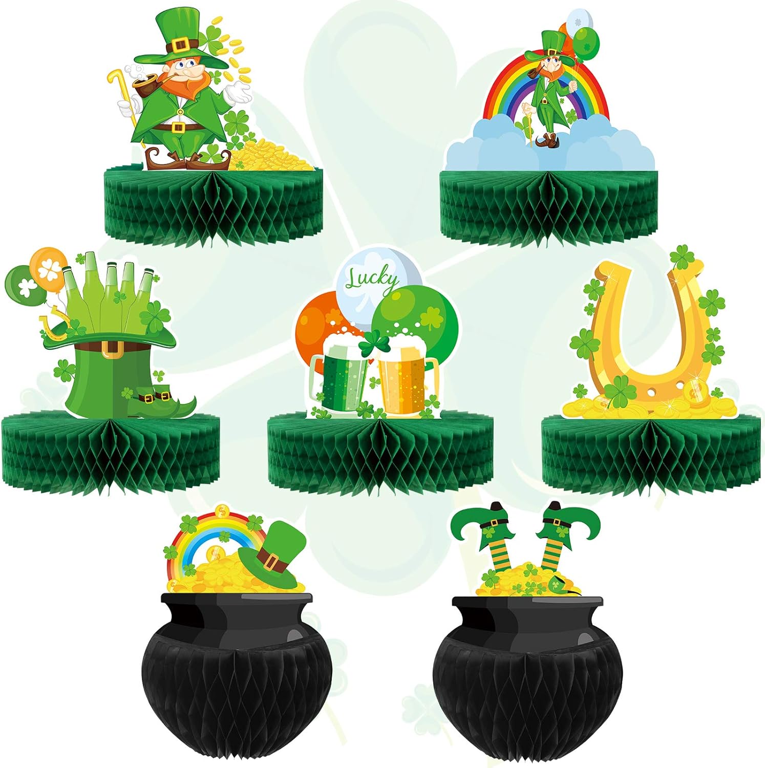7 Pieces St Patrick Centerpieces Irish St