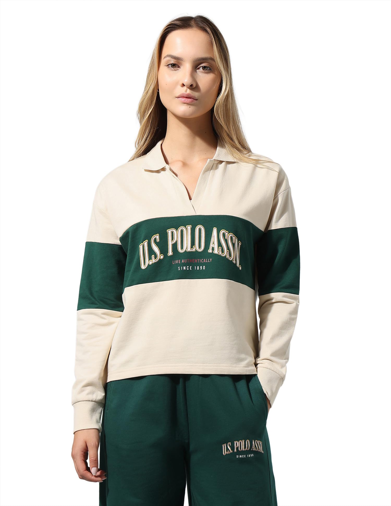 Colourblocked Brand Printed Sweatshirt-image-2