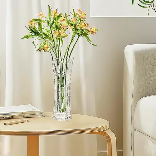 Miniatura 5 de LUXU Jarrones cilíndricos de vidrio, juego de 1, jarrón de cristal transparente para centro de mesa decorativo para el hogar o boda (jarrón-2)