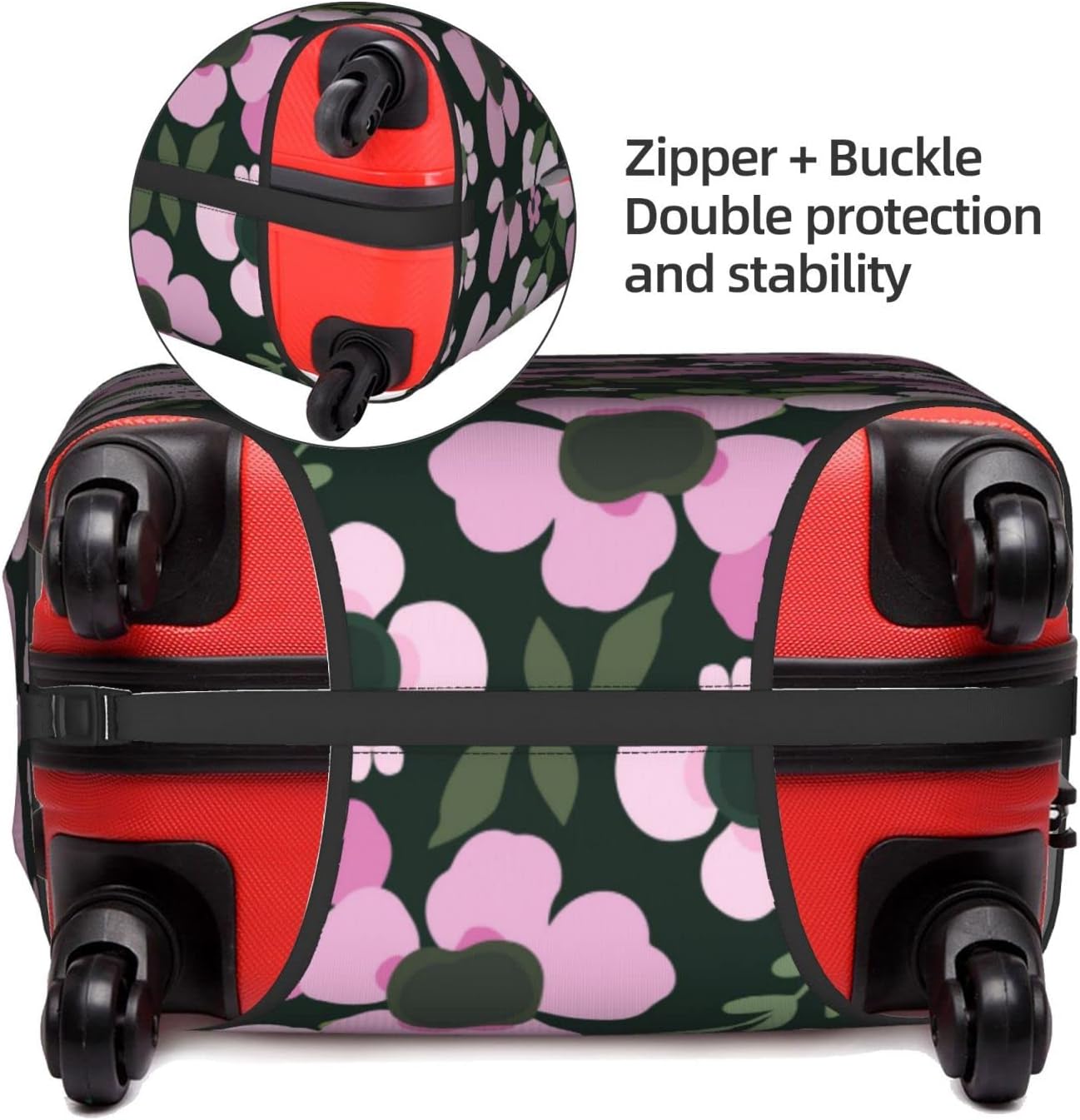 review Luggage Cover Elastic Washable Stretch Suitcase Protector Anti-Scratch Travel Suitcase Cover for Kid and Adult Floral M (22-24 inch suitcase)