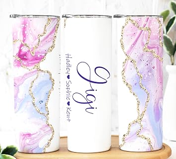 AVITO 20 oz Skinny Tumbler, Personalized Mom Gift, Mom Tumbler, Tumbler with Kids Names, Grandma Gift, Grandmother with Grandkids Names, Mothers Day,