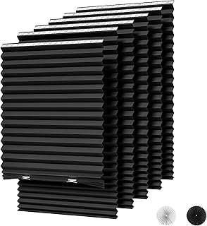Blosail Blackout Window Blinds, 100% Light Blocking Cordless Pleated Paper Blinds, 90W x 180H cm (36 in x 72 in), Cut-to-F...