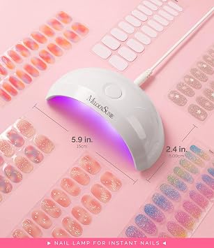 MelodySusie Pocket-Sized LED UV Nail Lamp with Ultra-Lightweight Design, P-ART04 UV Light Cures All Soft Gels at Home, Especially Instant Nails, Semi-Cured Gel, Base Coat & Top Coat (White)