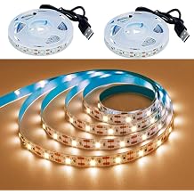 HZshark Under Cabinet USB LED Strip Light 4000K Warm White, 5V Powered 13.1ft/4M 22M SMD 2835 240 LEDs, Flexible Tape Light for Desk, Mirror & Bookshelf Cuttable Self-Adhesive IP20 Indoor