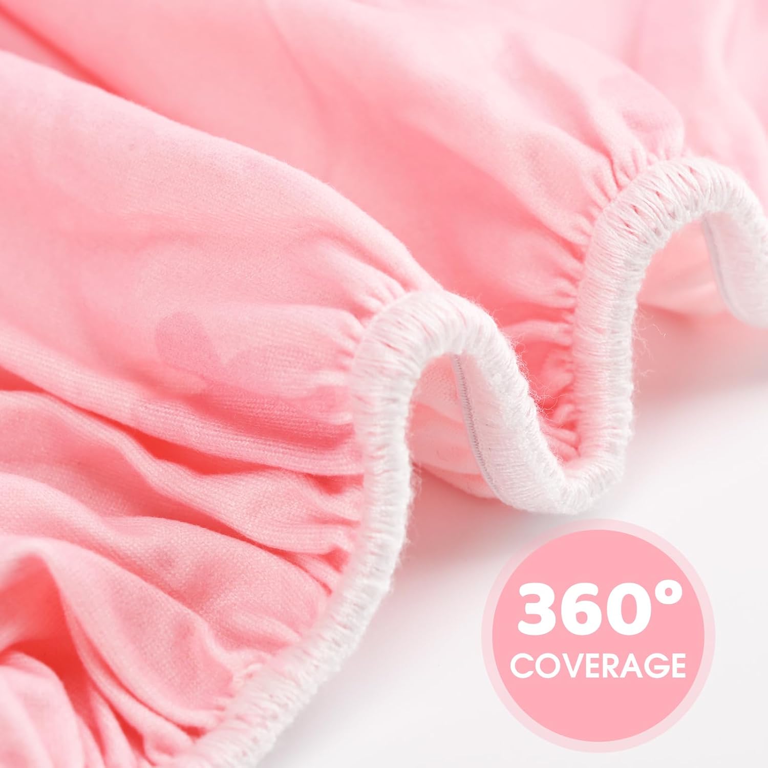 3-Pack Baby Fitted Crib Sheets for Girls，Standard Crib and Toddler Mattress，Soft Breathable Microfiber Jersey Knit Crib Bed Sheets