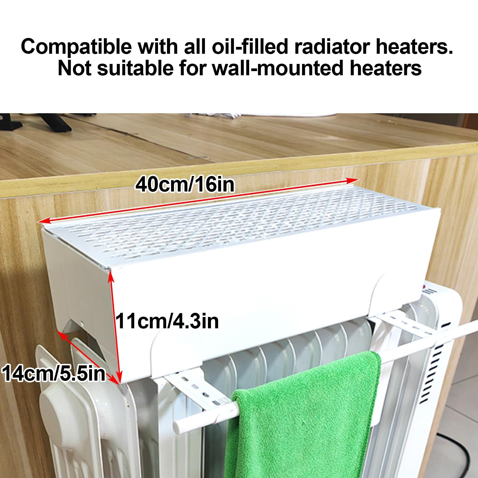 Umidificatore per Radiatore Ad Olio, Umidificatore per Termosifoni, per Camera da Letto E Soggiorno, Materiale in Alluminio con Asta Retrattile per Stendere I Vestiti(40cm/16in)