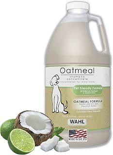 Wahl Oatmeal Dog Shampoo for Dry Skin & Itch Relief - Coconut Lime Verbena, 64 oz Concentrated Formula, Model 821004-050