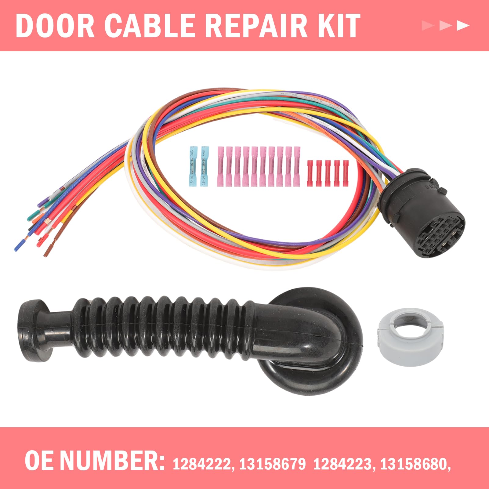 Kit di riparazione cablaggio 13158679 compatibile con Zafira B 2005-2014 cablaggio per portiera posteriore con tubi in silicone ricambio 1284222 1284223 13158680 93189351