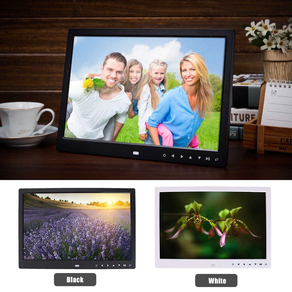 Digitale fotolijst 15 inch 1280 * 800 HD touchscreen digitale fotolijst wekker filmspeler(Zwart Digitale fotolijst 15 inch 1280 * 800 HD touchscreen digitale fotolijst wekker filmspeler(Zwart