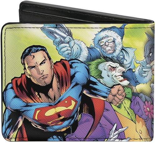 Miniatura 2 de Buckle-Down Billetera plegable para hombre Liga de la Justicia, 4.0" x 3.5", liga de la justicia, Buckle-down Cartera plegable Liga de la Justicia