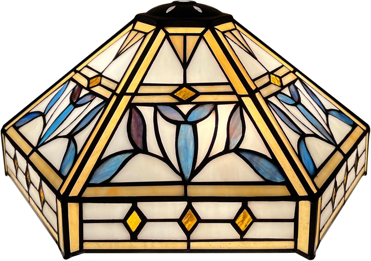 Capulina Tiffany Lamp Shade 12 Inches Wide Accessories Replacement Mission Hexagon Style Stained Glass Lampshade for Table Lamp