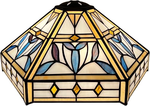 Capulina Tiffany Lamp Shade Mission Hexagon Stained Glass 12 Inches Wide | Accessories Replacement,Only for Table Lamp
