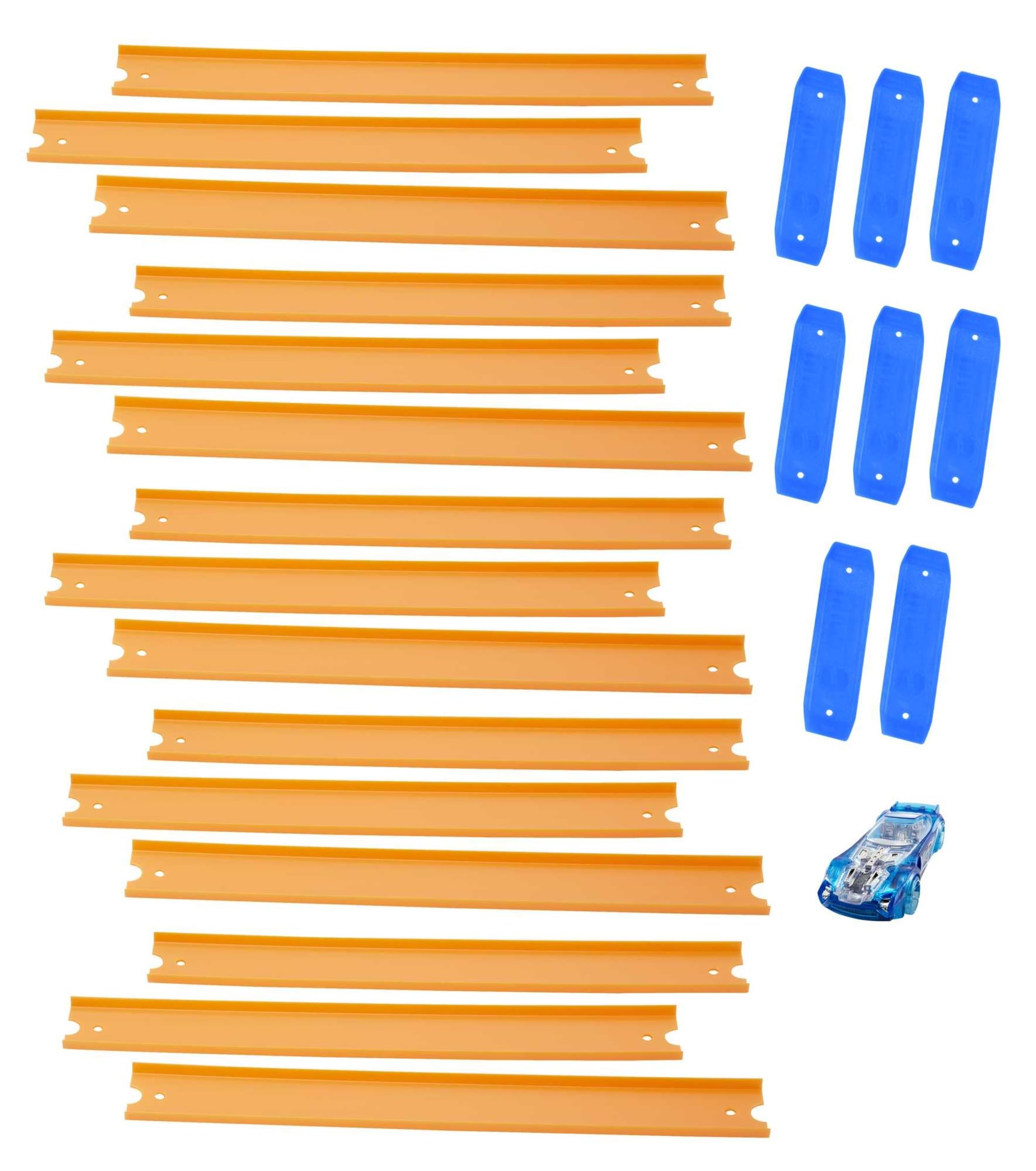 Hot Wheels Track Builder, tramos de Pista con vehículo Incluido, Accesorios para Pistas de Coches de Juguete (Mattel BHT77)
