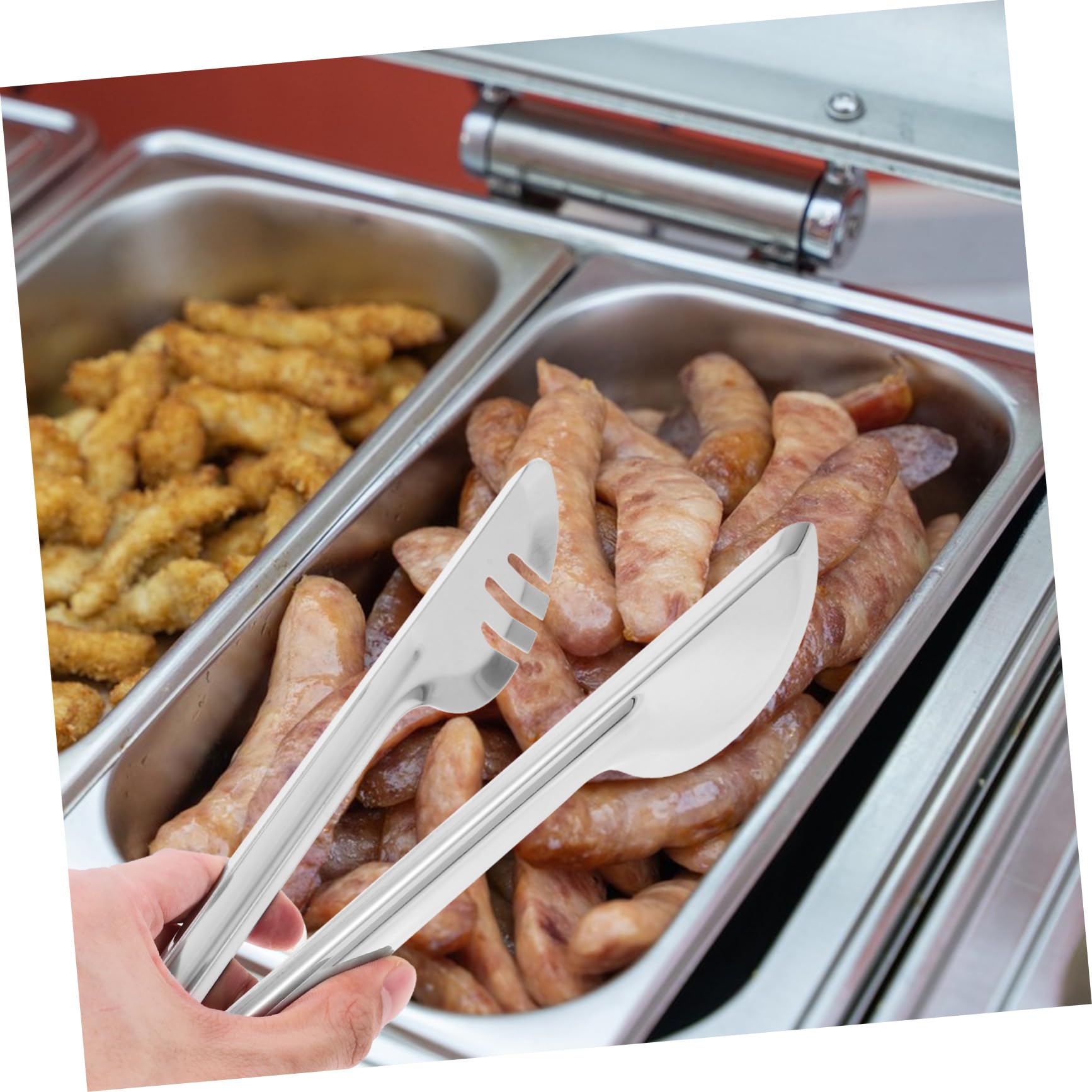 Juego de Utensilios de Acero Inoxidable de 18 Piezas Plata | Cucharas Ranuradas, Pinzas y Cucharón, Servicio para Banquetes Bodas, Catering y Restaurantes