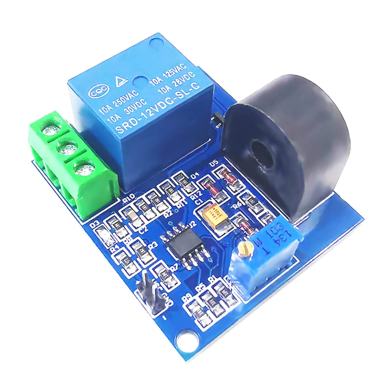 QEFHSVVZE 5A overcurrent Protection Sensor Module AC Current Detection Sensor 12V Relay