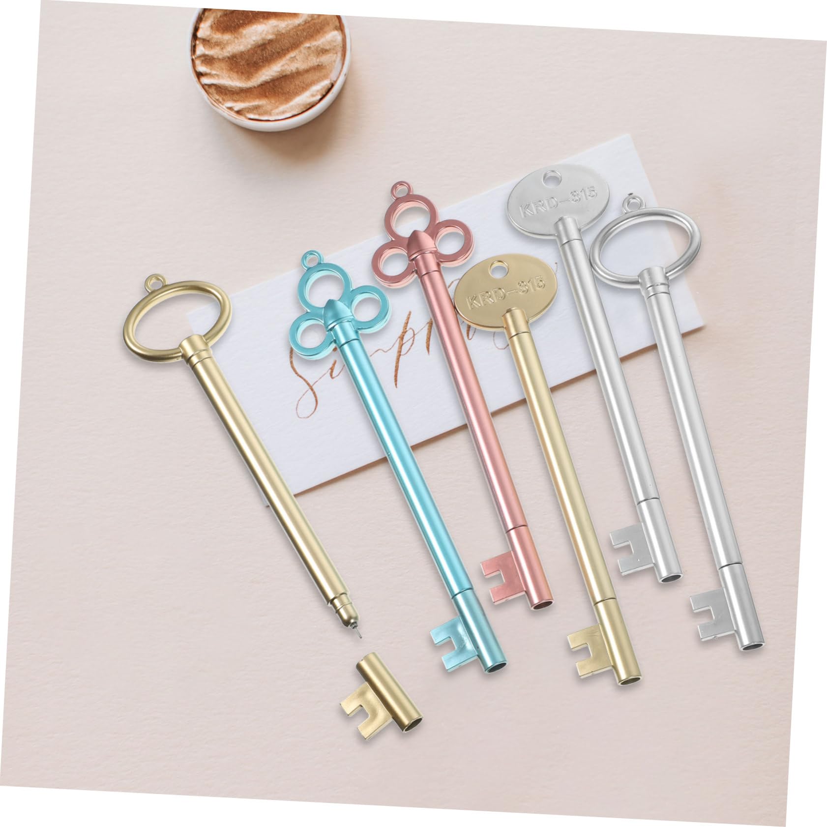 SHINEOFI 5 Ensembles Stylos Bizarres Pastel Stylos Noirs Marqueurs Fournitures De Bureau Stylo En Forme De Porte Rétractable Stylo Marqueur Recharge Liquide 12 Pièces X 5