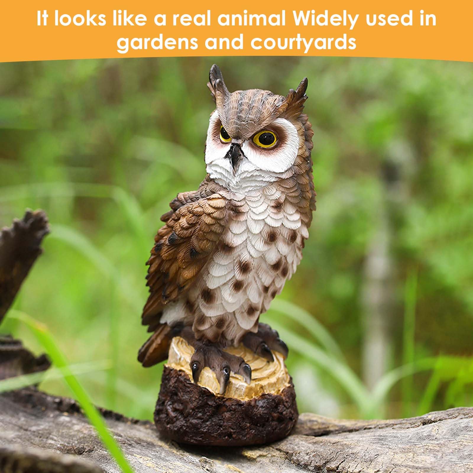 Cute Owl Statue Owl Figurines Garden Decoration Sculpture Ornament Gifts for Owl Lover Small Decor Items Resin Animals Figures for Outdoor Garden Yard Farms Desktop - Image 3