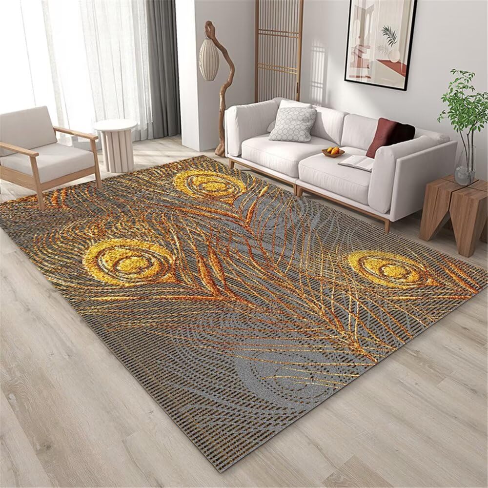 Tapis de chambre enfant grand tapis de couloir 120x170cm salon decoratif plumes 3D