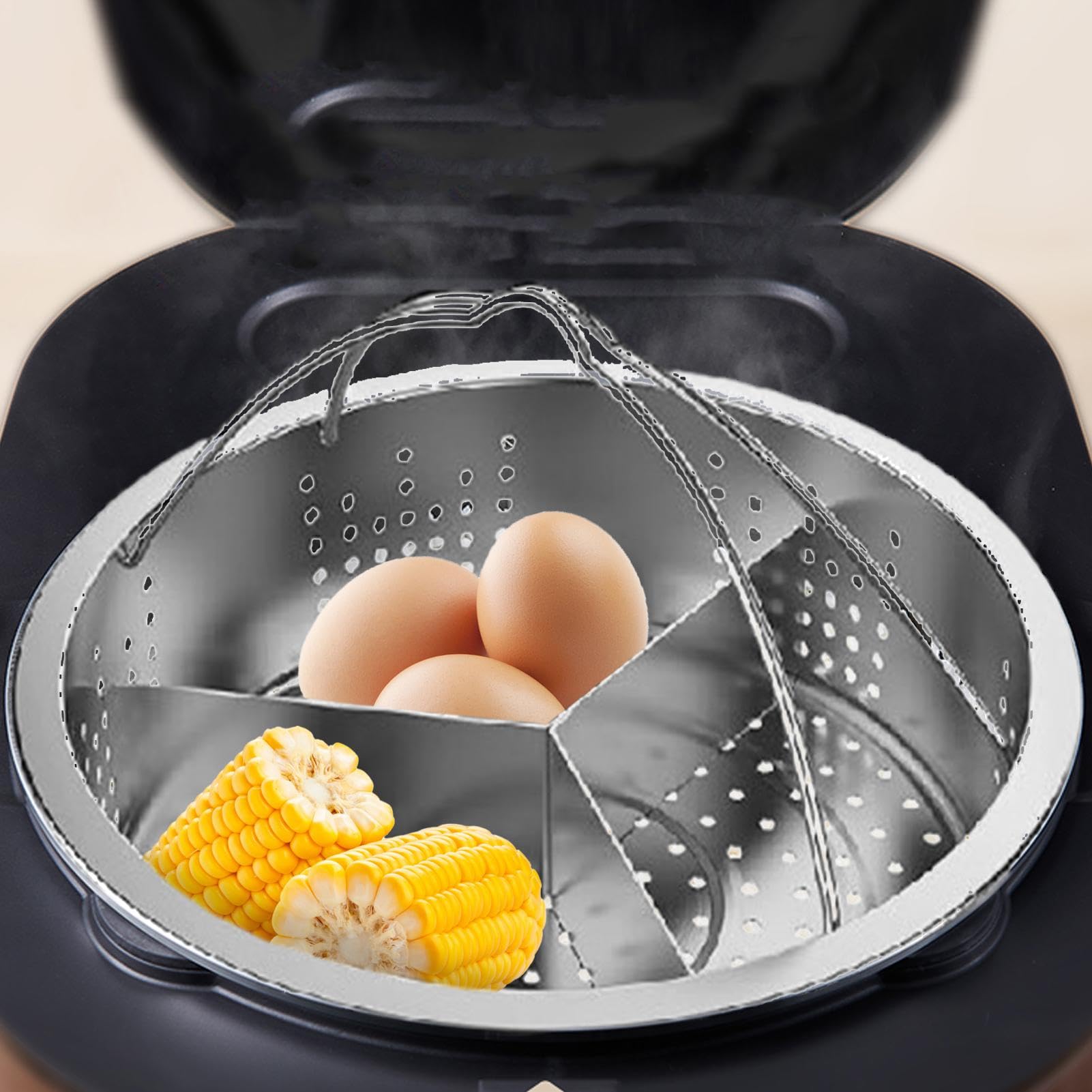 Cestino A Vapore In Acciaio Inox Con Set Separatore - Per Cottura A Vapore Sana E Naturale - Foto 3