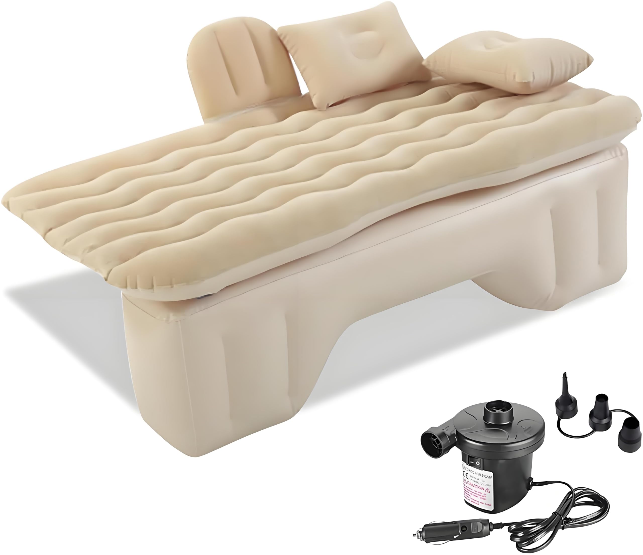 R-timer 1 Set Car Air Mattress for Suzuki Swift/Sport AZ/Hybrid 2017-2024 2025, Inflatable Back Seat Travel Bed Sleeping Pad Camping Rest Cushion with Electric Pump,Beige