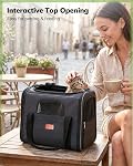 Morpilot Transporteur de chats - Soft Sided Cat Carrier Large pour les grands chats moyens et chiot jusqu'à 18lbs, Transporteur d'animaux de compagnie avec fermetures à glissière, bol pliable, transporteur de chiens de grande taille approuvé par la compagnie aérienne - Gris foncé