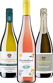 Oberrotweiler Day-Drinking Wein-Paket - Probierpaket mit Rosé Sonnenstund, Weißburgunder-Chardonnay & Grauburgunder Sekt - ideal für Picknick, Brunch & Sommernachmittage (3 x 0,75 l)