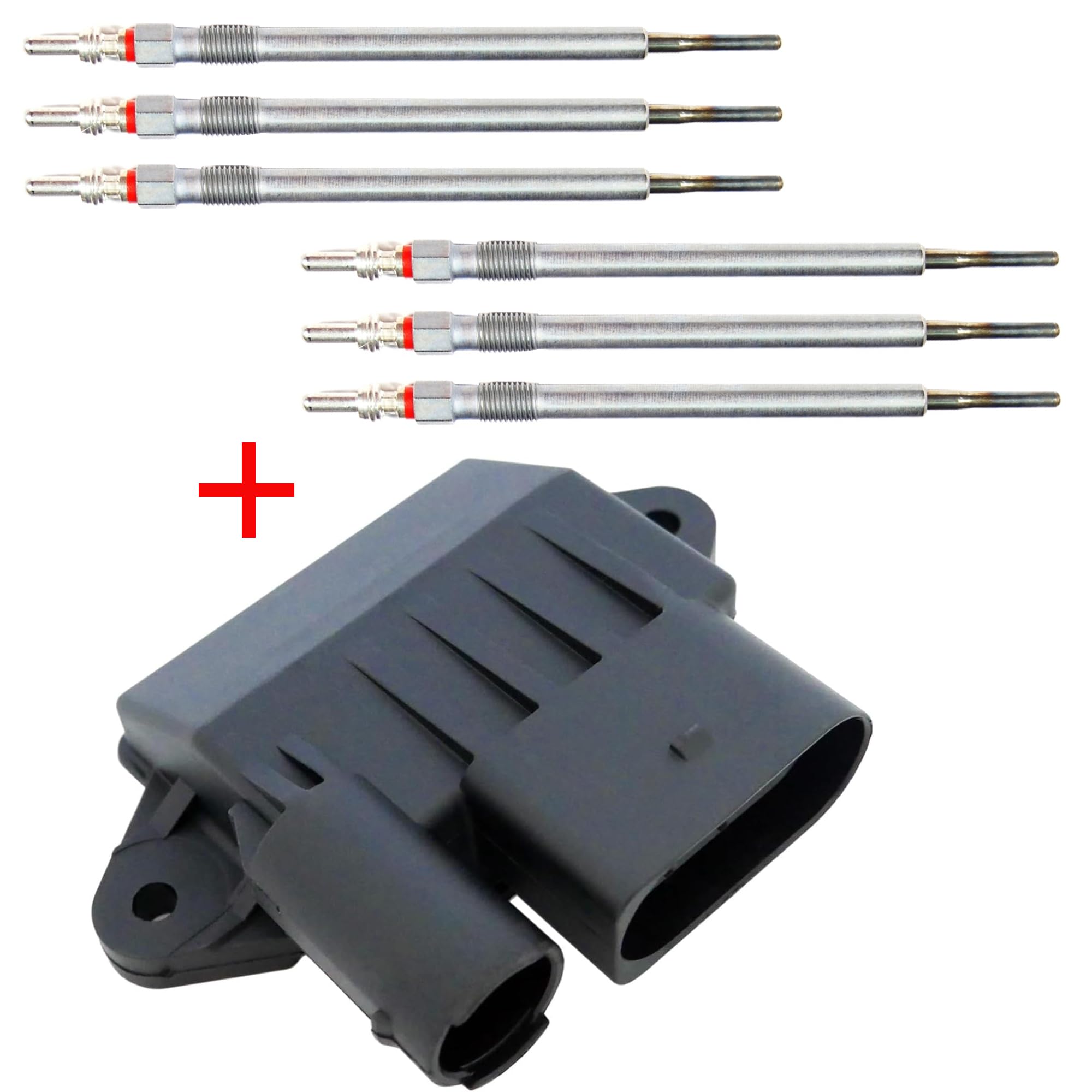 Partsline Boîtier + 6 Bougies de Préchauffage compatible avec Classe C, Classe E, Classe G, Classe GL, Classe M, Classe R, Classe S, CLK, CLS, Sprinter - Réf A6421530379 A6421532079