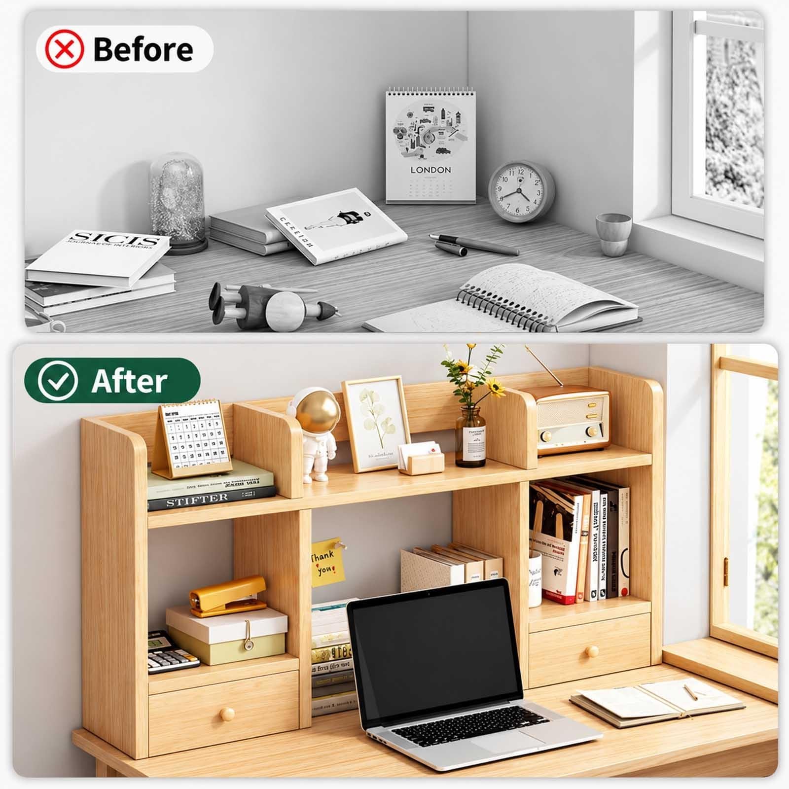 Organizador de escritorio for residencia con 2 cajones