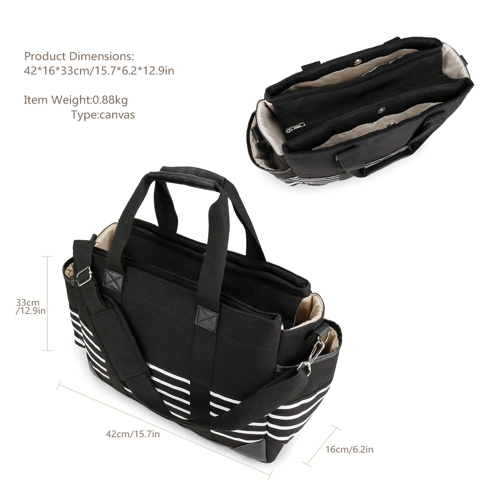 Modisches, schlichtes Design für Mütter, Schultertrage, bequemer Griff, Stadt, Pendler, Reisen, stabile Canvas-Handtasche