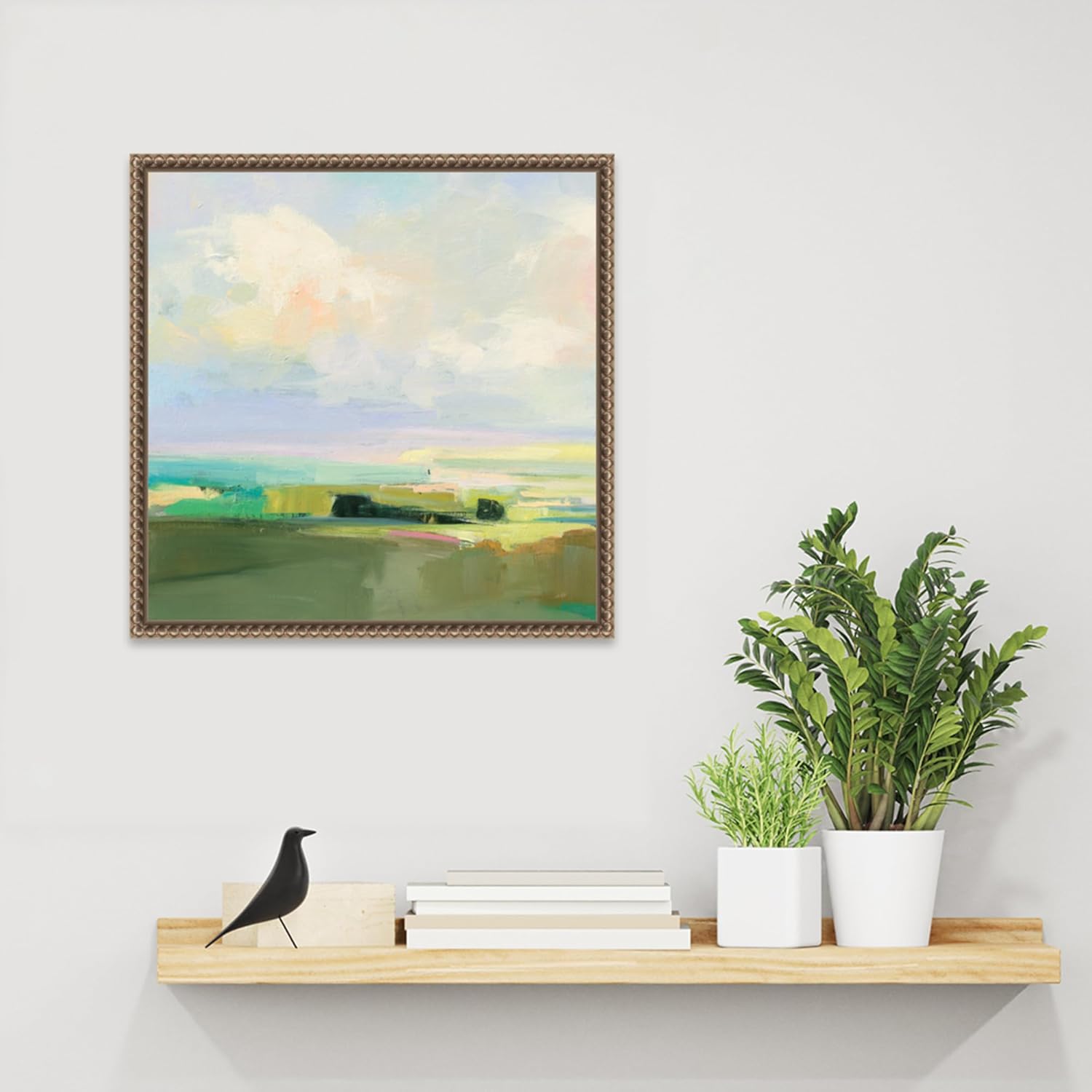 Amanti Art Framed Canvas Wall Art 16x16 Summer Sky IV by Julia Purinton, Framed Wall Art Canvas, Landscapes Artwork, Traditional Decor, Small Poster Painting for Living Room, Bedroom, Bathroom,