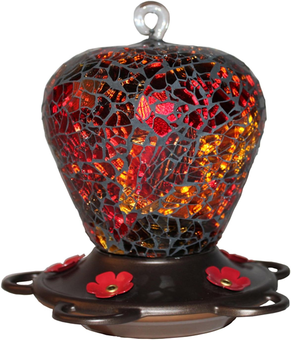 Bird Splendor U05030007 Classic Brands Glitz Decorative Glass Humming Bird Feeder, 16 Fluid Ounce, Red Mosaic