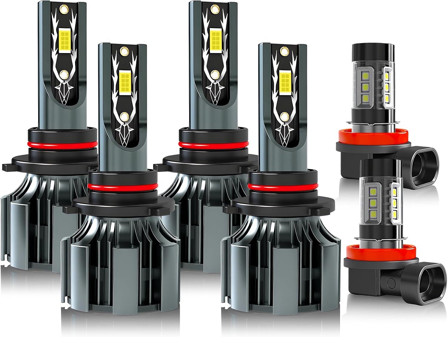 Fit For Toyota RAV4 (2013 2014 2015) Light Bulbs, Hi & Lo Beam Bulbs+ Fog Lights Bulbs Kit, 6500K White, Plug and play, Pack of 6