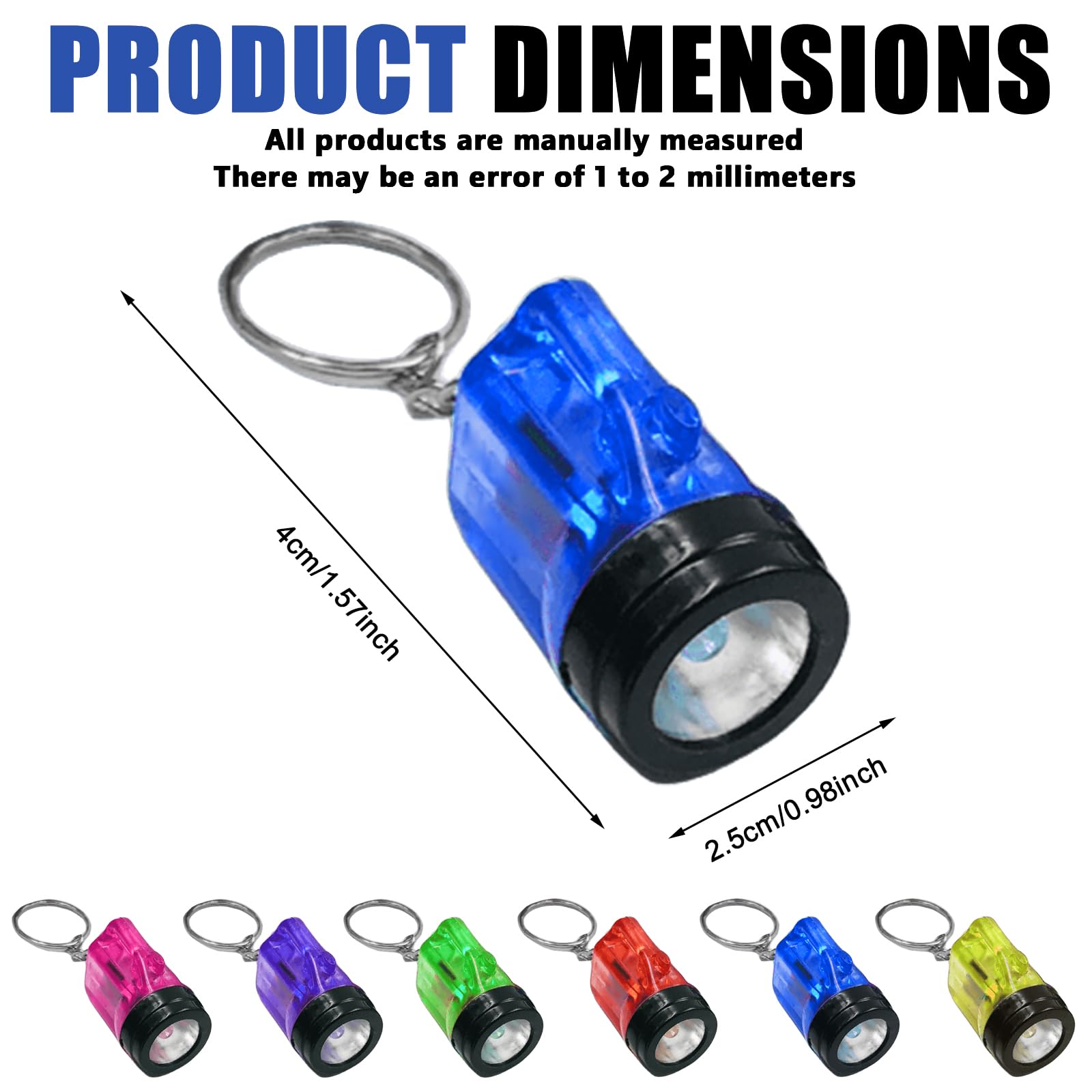 GAOUTO 30 portachiavi per torcia 4 cm LED per bambini, ideale come regalo e regalo, mini torcia per bambini, regalo per ospiti, campeggio, esterno, escursionismo
