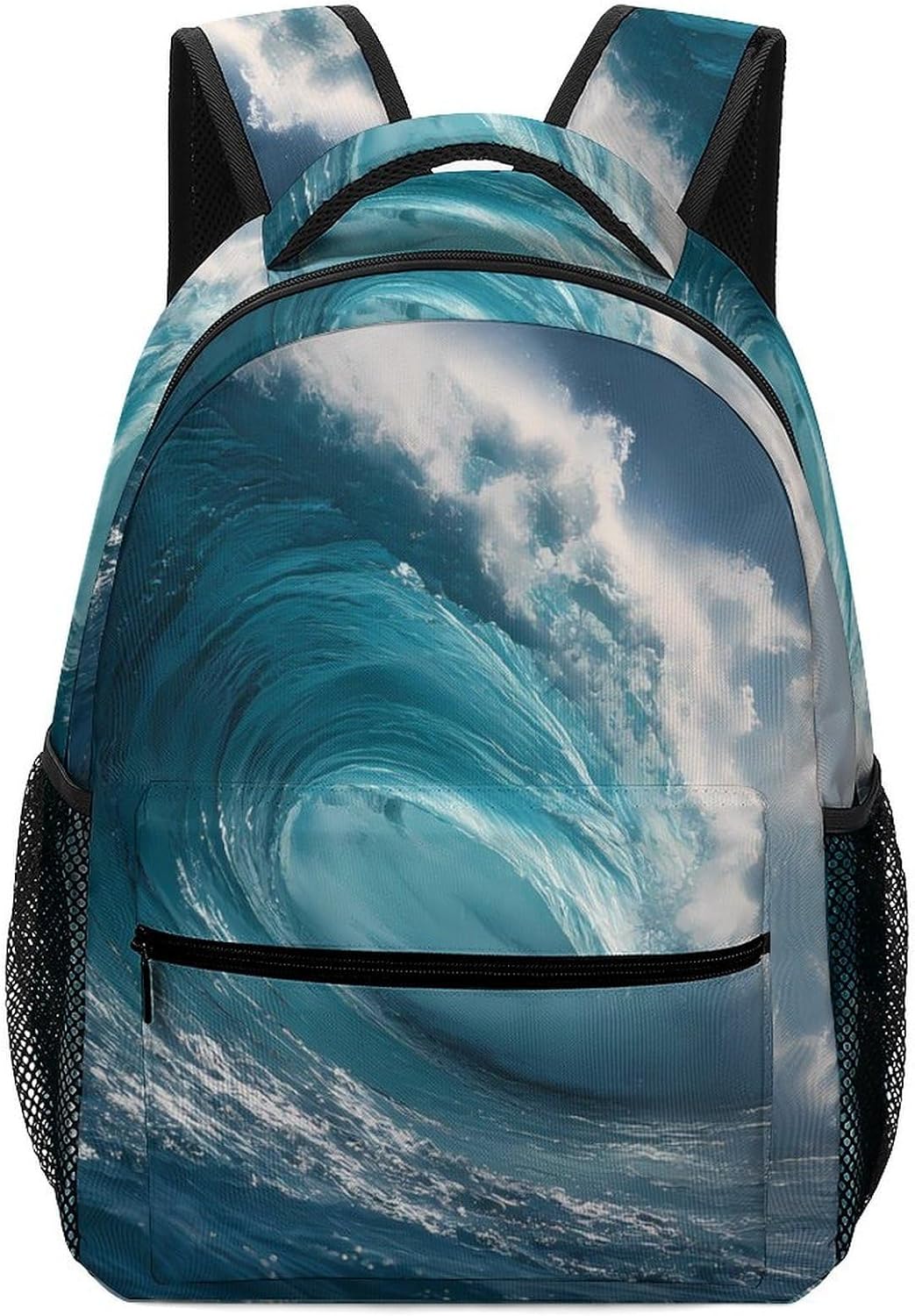Huge Wave Ocean Sea Unisex Backpack Casual Daypacks Lightweight Shoulders Bag for Camping Hiking Travel
