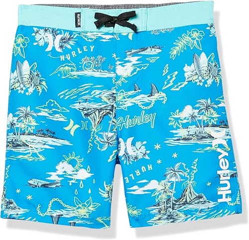 Hurley Boys Board Shorts, Blue Doodle, 18